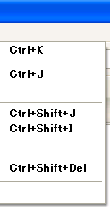 Bold Only Keyboard Shortcuts popup