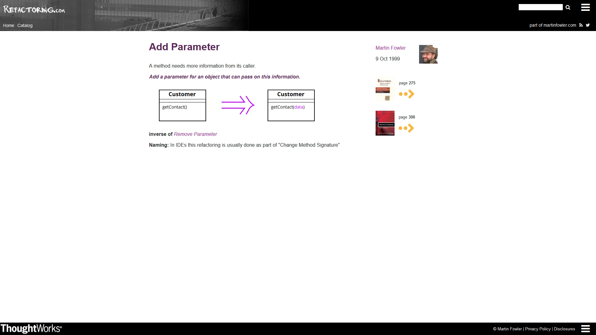 Refactoring.com and MartinFowler.com centered