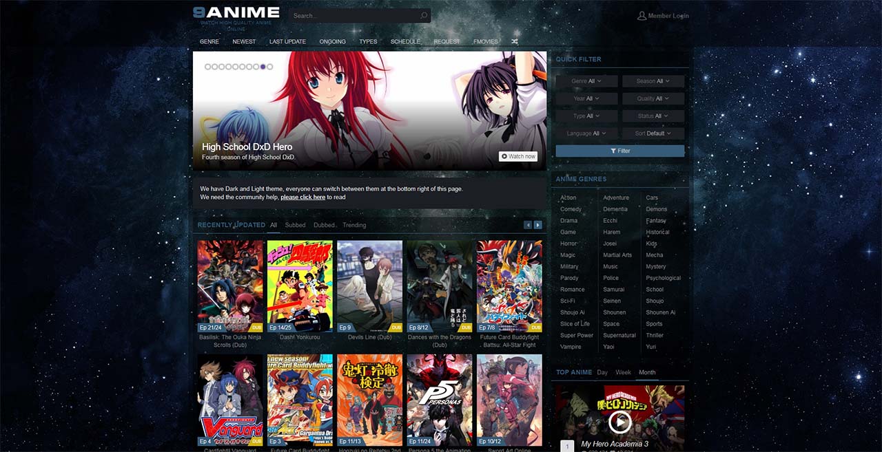 9anime Custom Background and Transparency