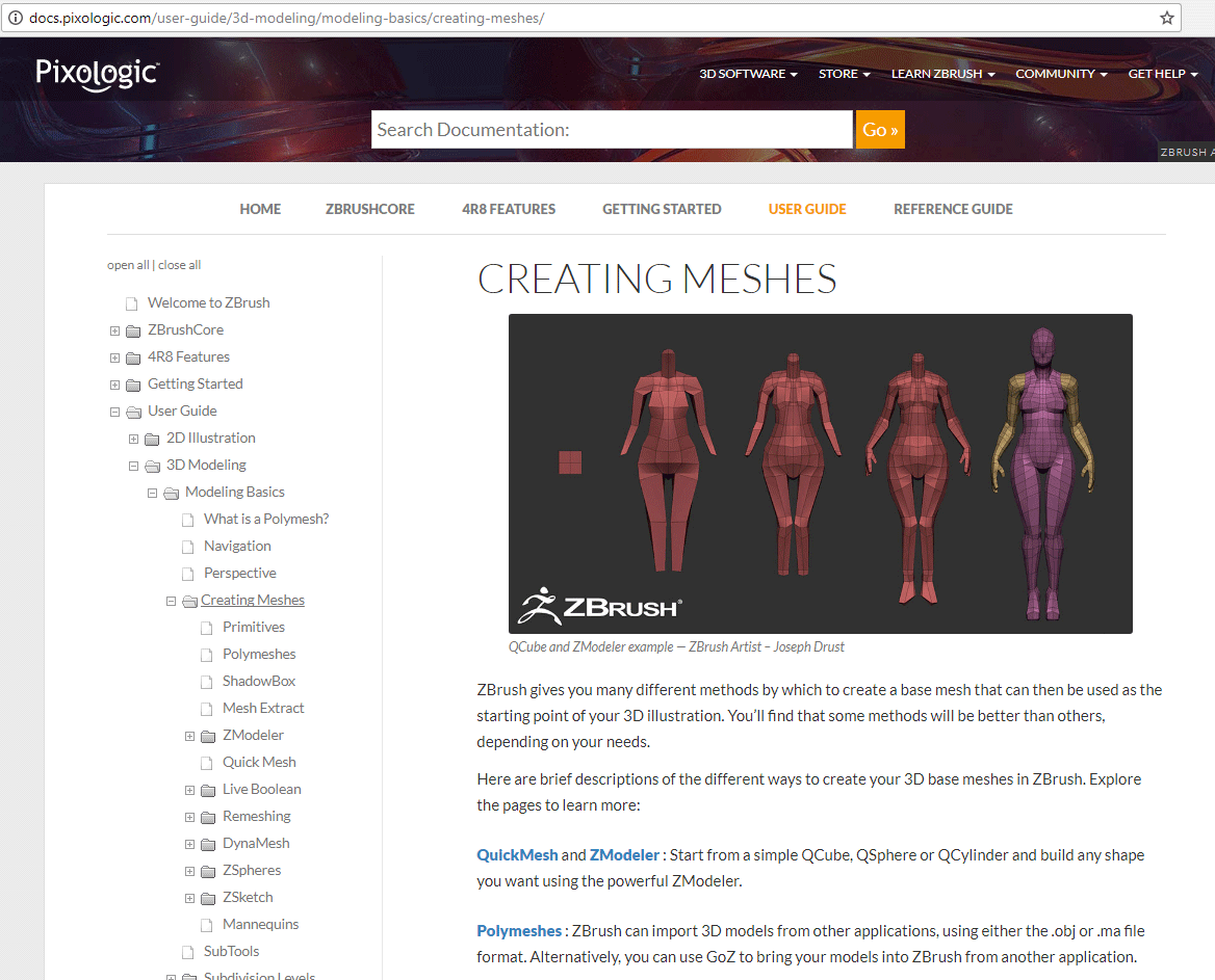 Optimize User Guide, ZBrush Documentation
