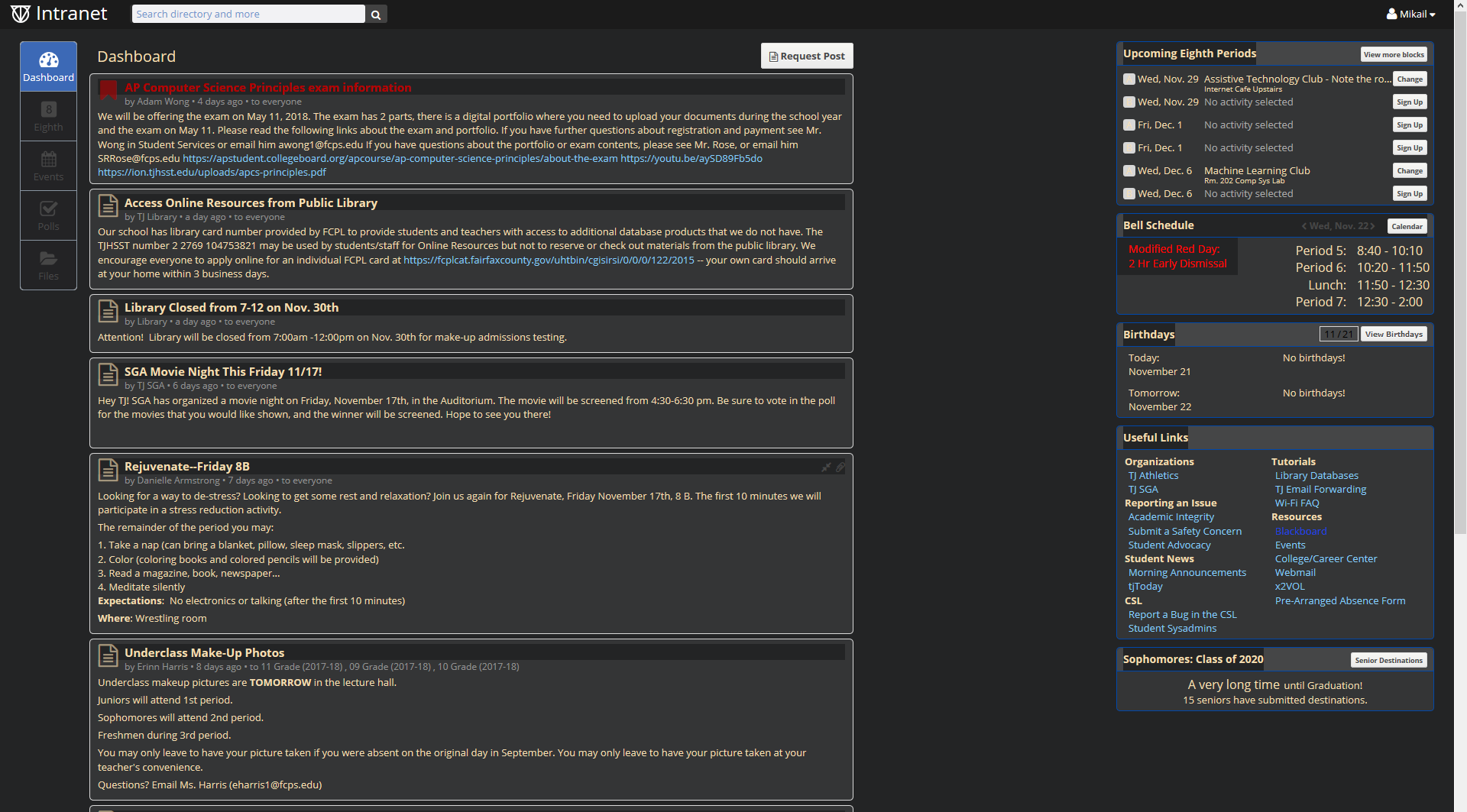 TJHSST Ion intranet dark theme