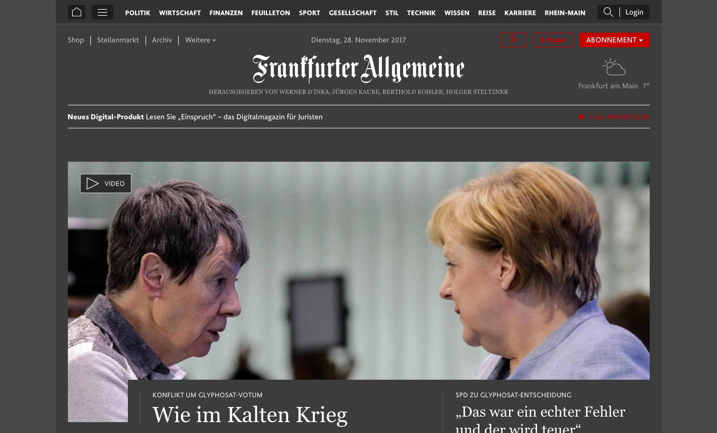 FAZ.NET Frankfurter Allgemeine Zeitung Dark (2019)