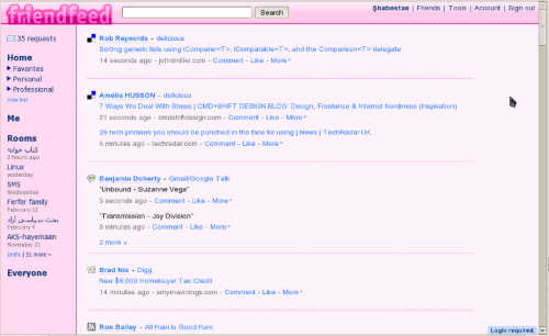 FriendFeed - Pink Style (Left To Right)