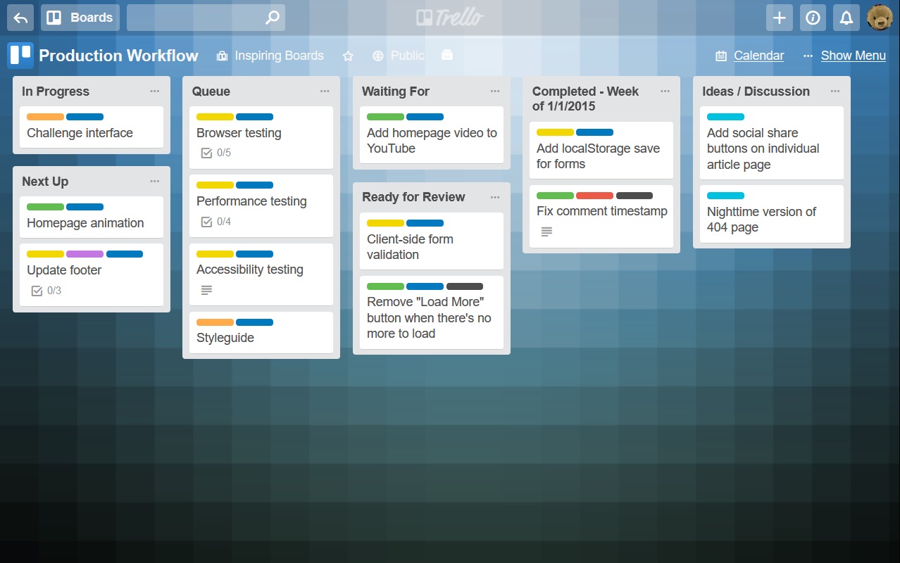 Trello Masonry Card Layout