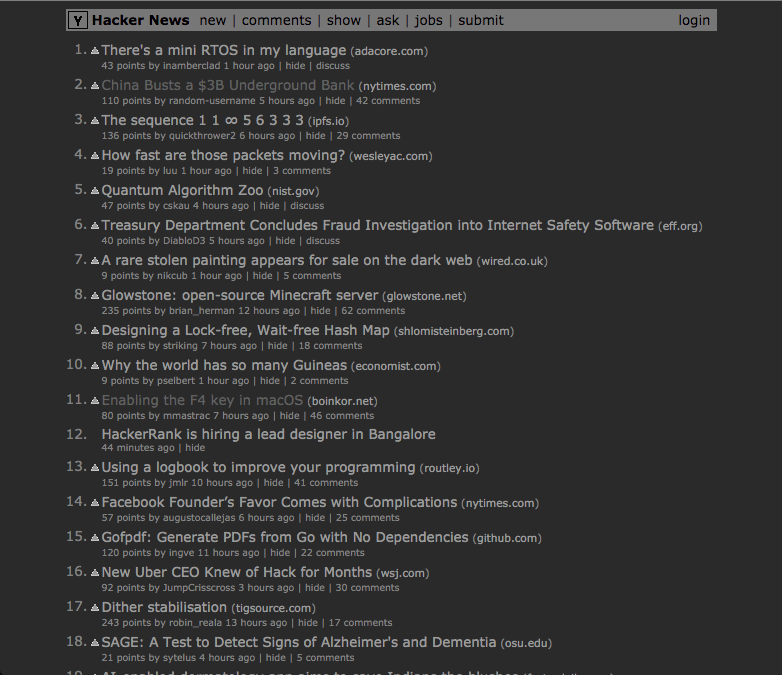 Hacker News Gray