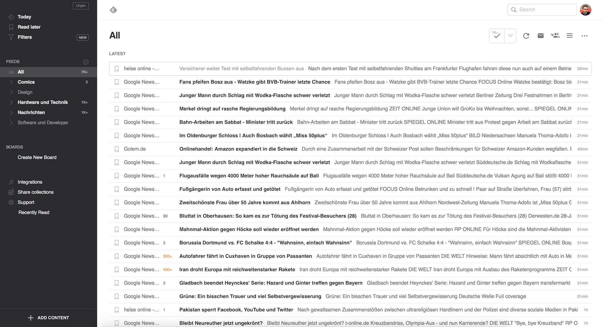 Feedly Readability