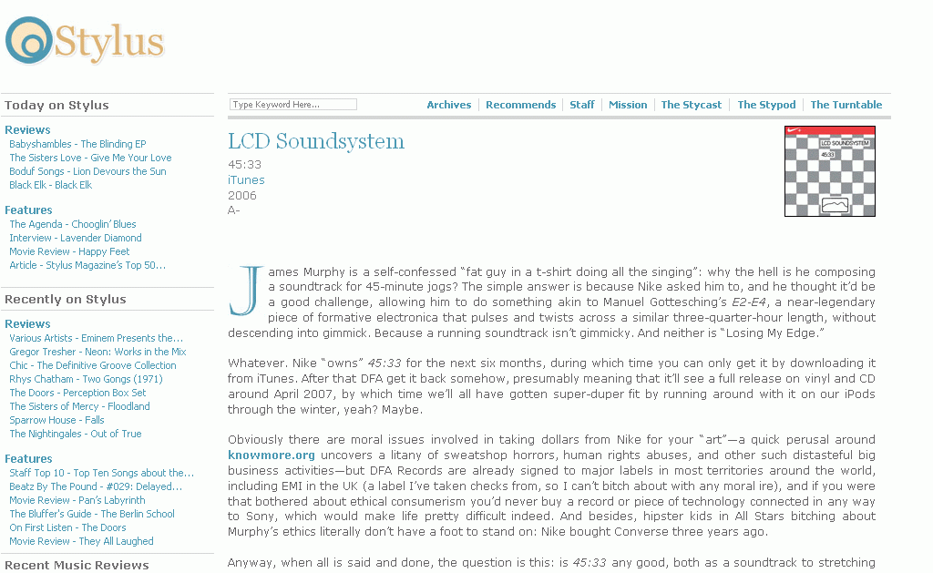 Stylusmagazine.com simplified