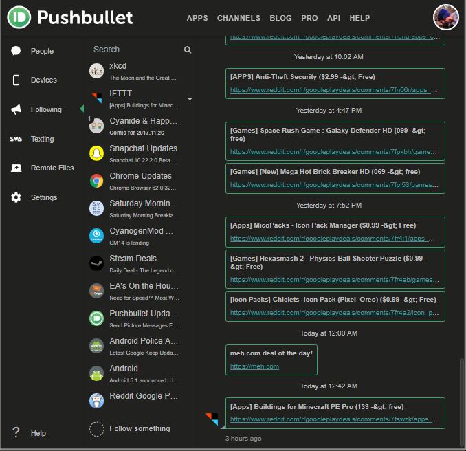 Pushbullet dark
