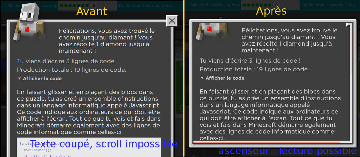 Minecraft - [correctif]Ascenseur pour lire le code