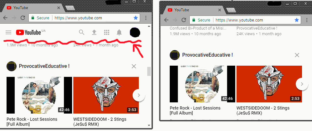 YouTube for small window