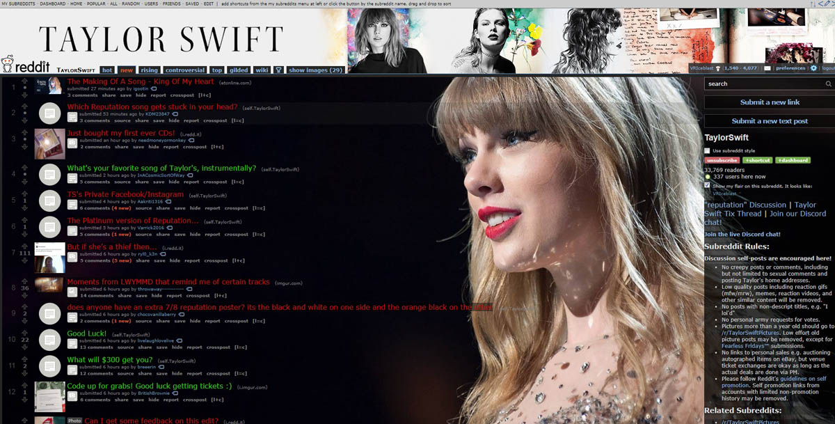 Reddit Taylor Swift for dark rooms