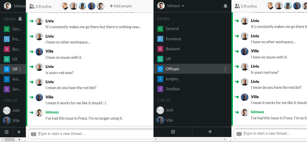 Flowdock - Resizable left sidebar