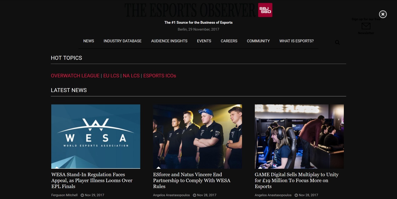 The Esports Observer Dark