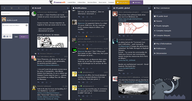 Framapiaf Mastodon black style