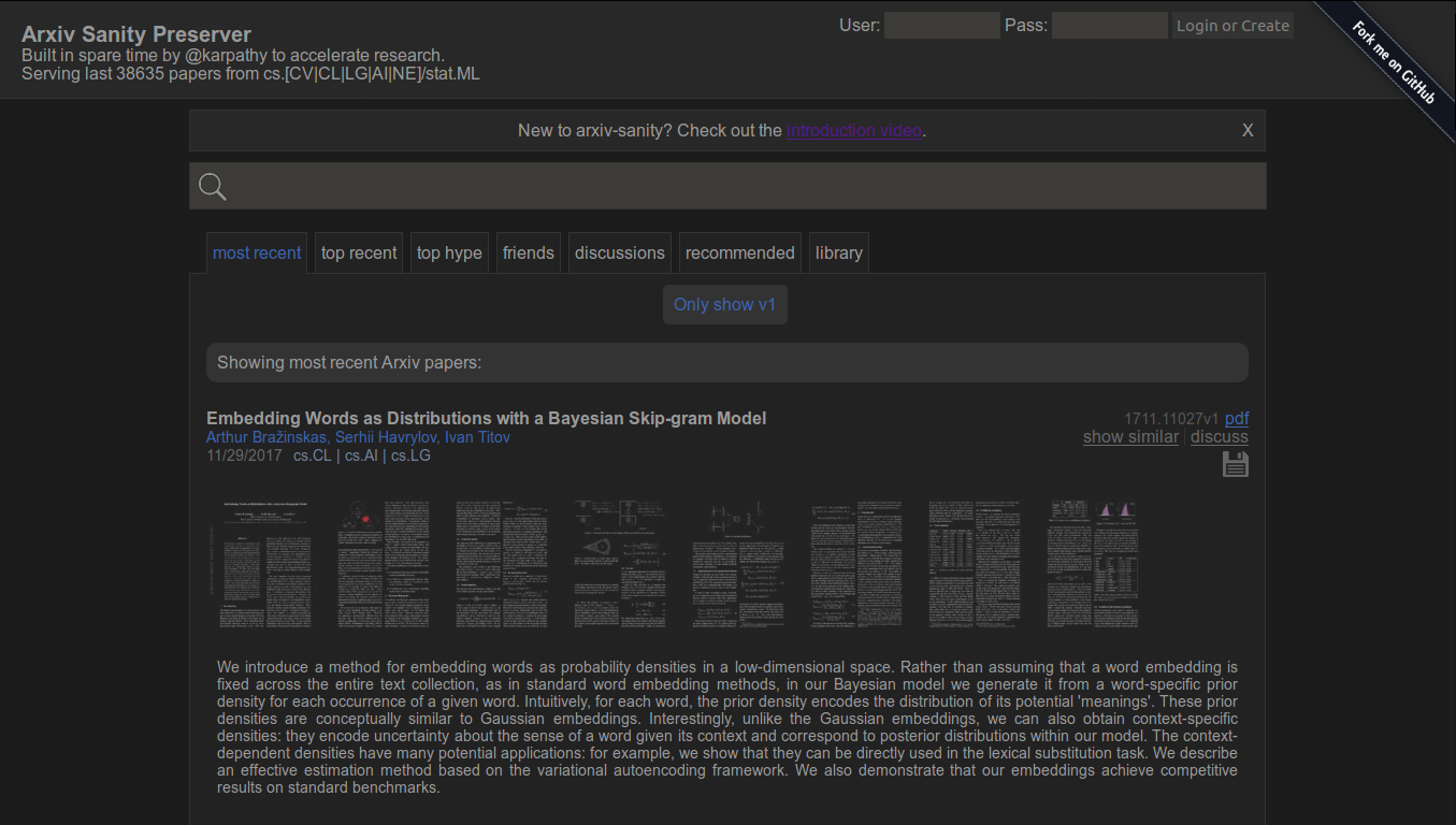 Arxiv Sanity Dark