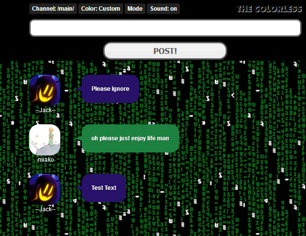 TheColorless Chat: Matrix Theme