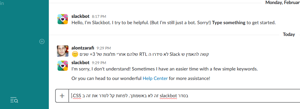 Slack RTL *simplest fix*