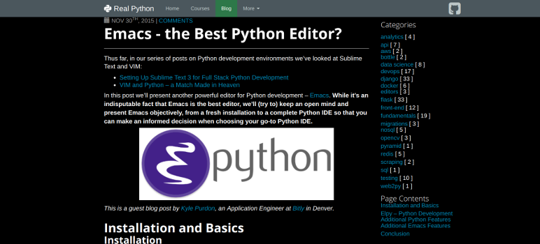basic dark for realpython