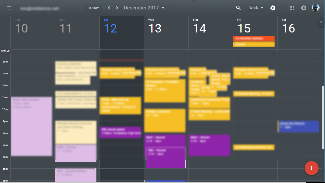 Google Calendar Darker