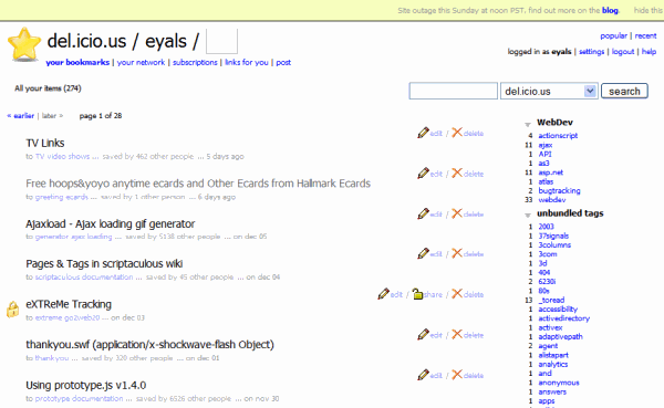 Del.icio.us reorganized