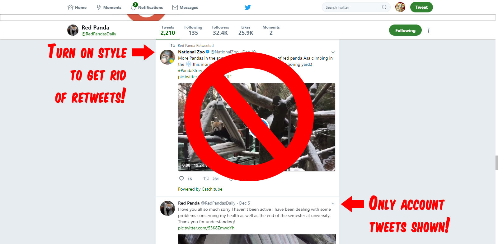 Twitter Hide Retweets