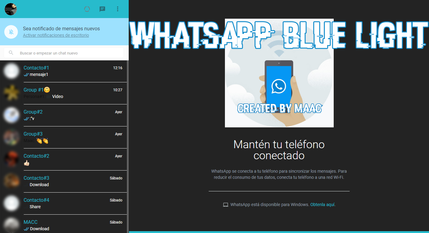 Whatsapp Blue Light