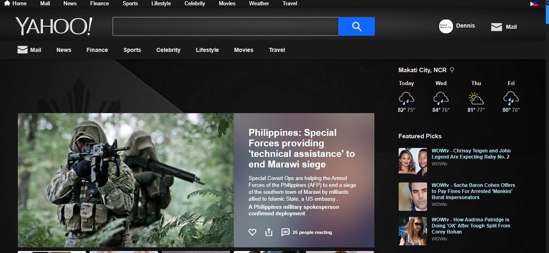 Simple Dark Yahoo Philippines