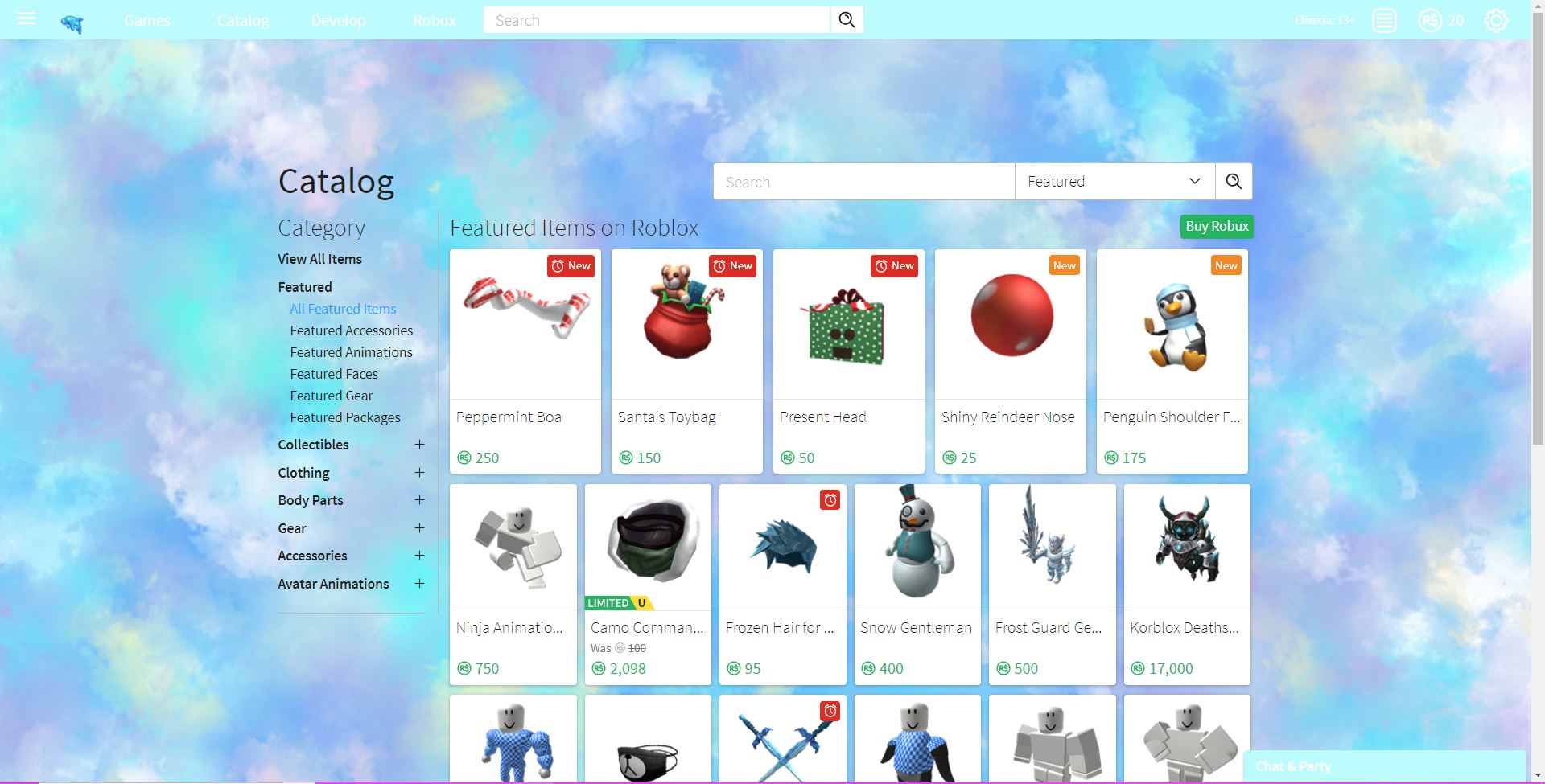 Roblox blue theme