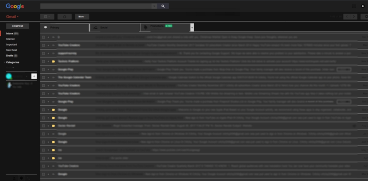 Gmail DARKENED