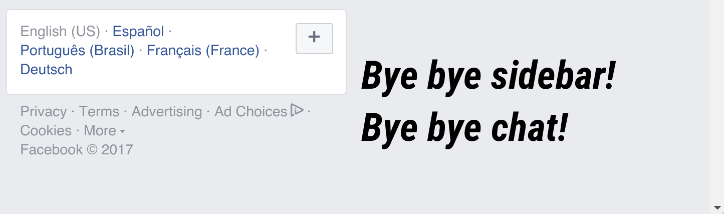 Facebook Chat & Sidebar Disabler