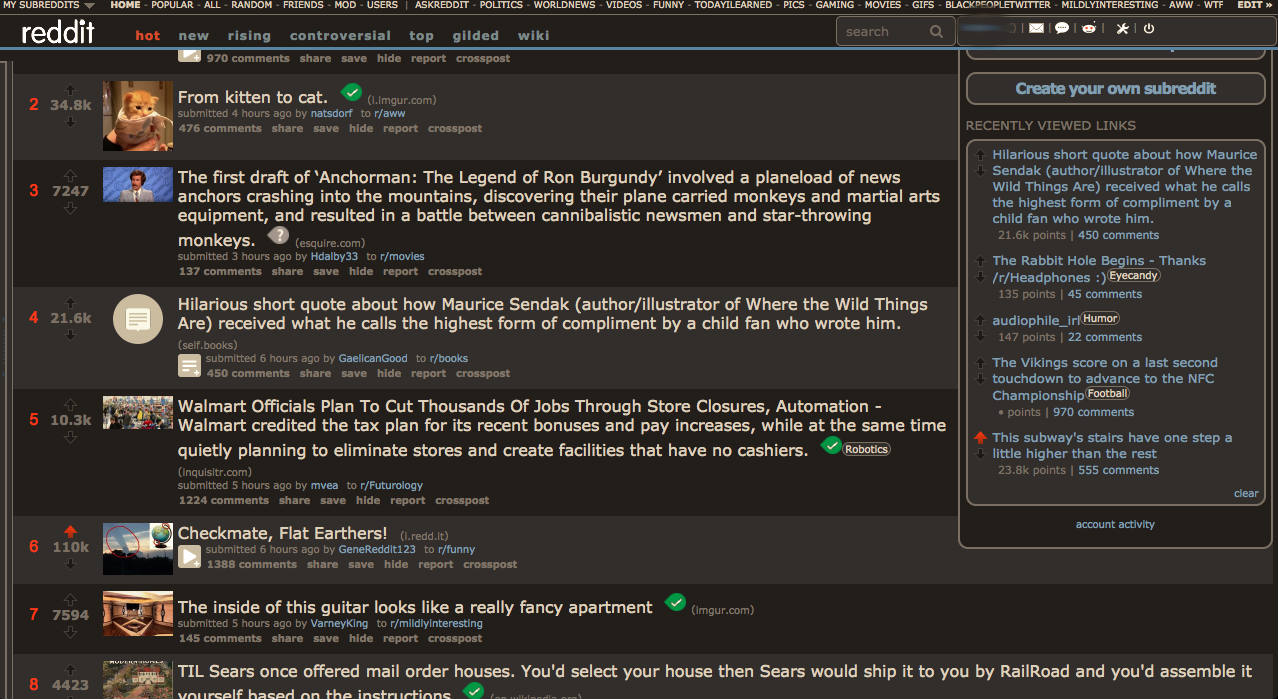Reddit Dark With Fixed Header
