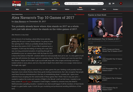 Giant Bomb dark mode