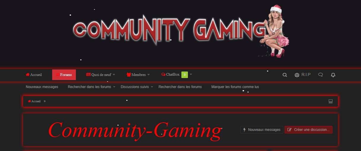 Community-Gaming néon rouge