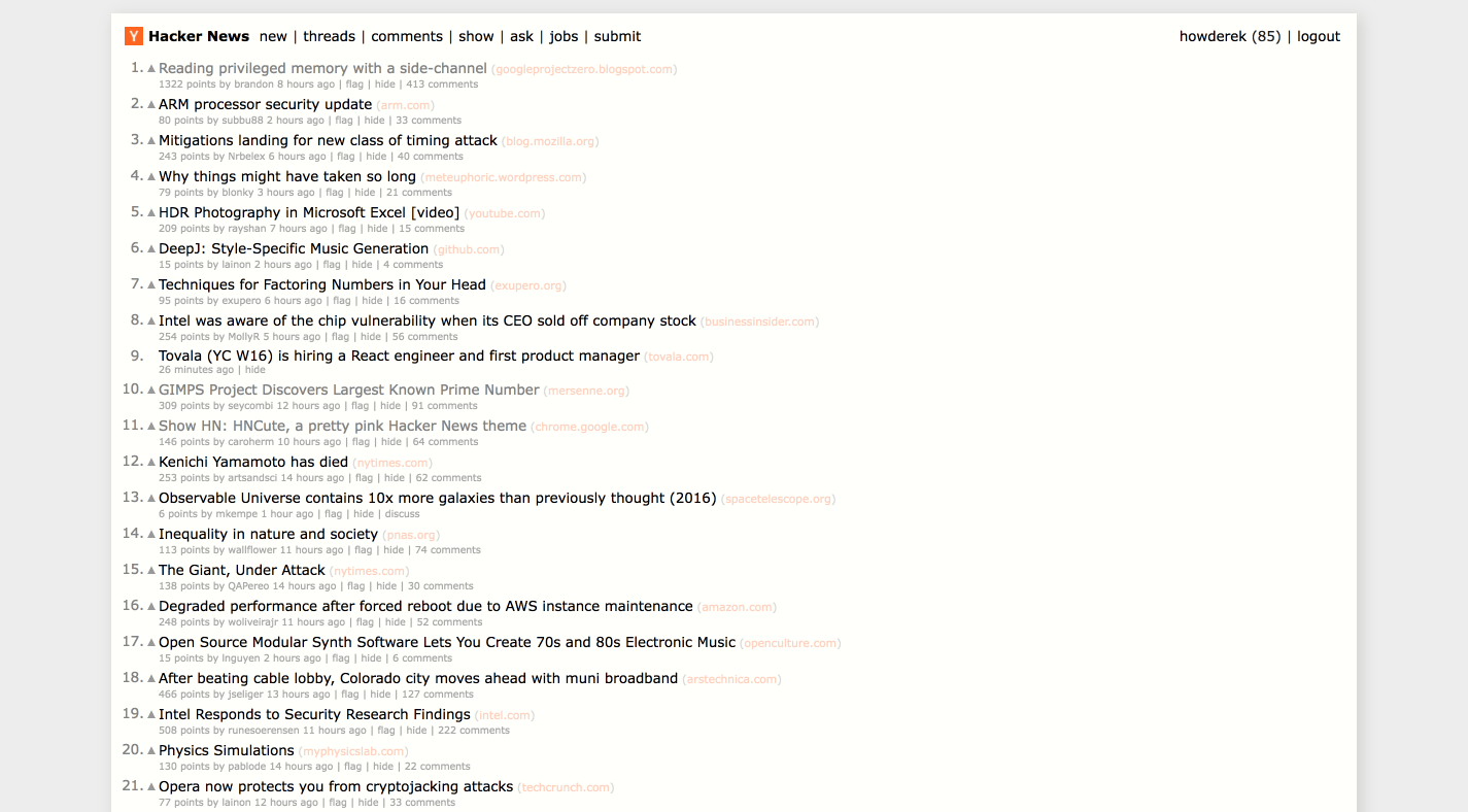 Hacker News Light