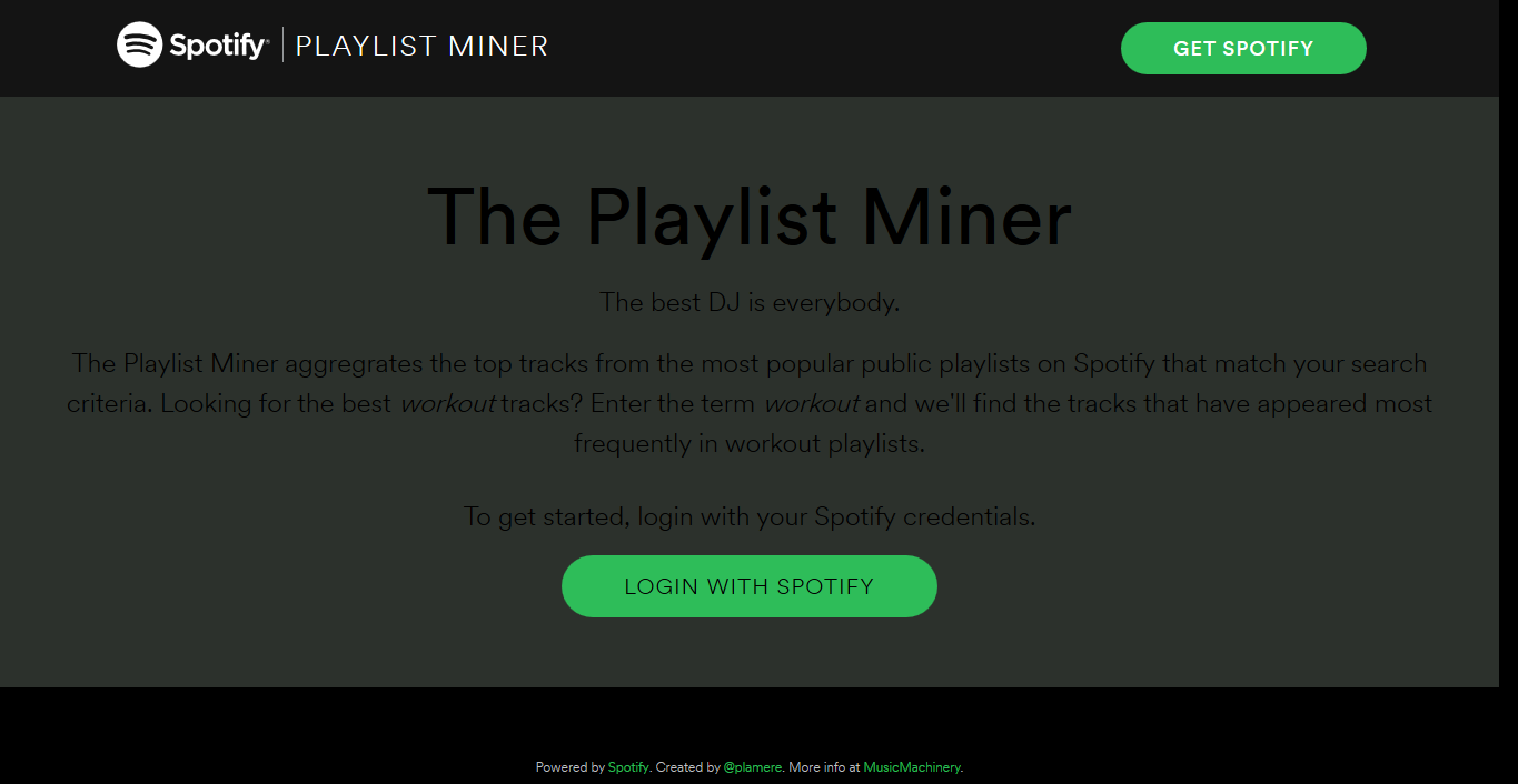 The Playlist Miner (night mode)