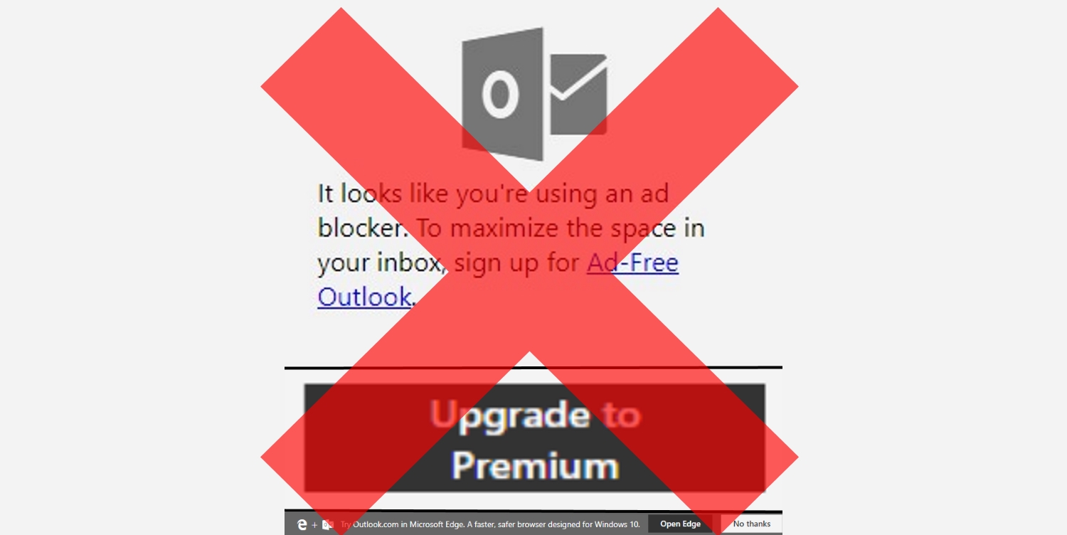 Outlook.com No Adblocker Alert Patch