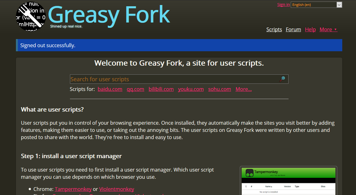 A Greasyfork Darkly