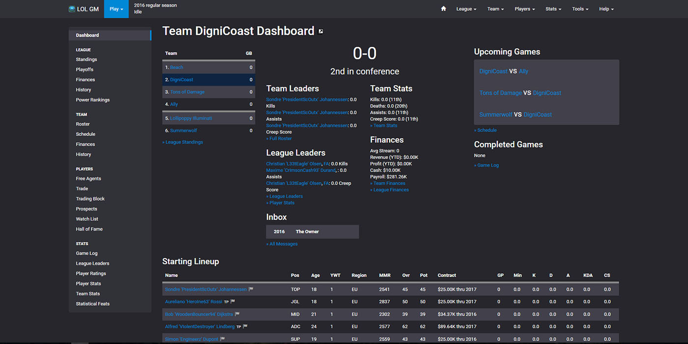 ZenGM Dark Theme