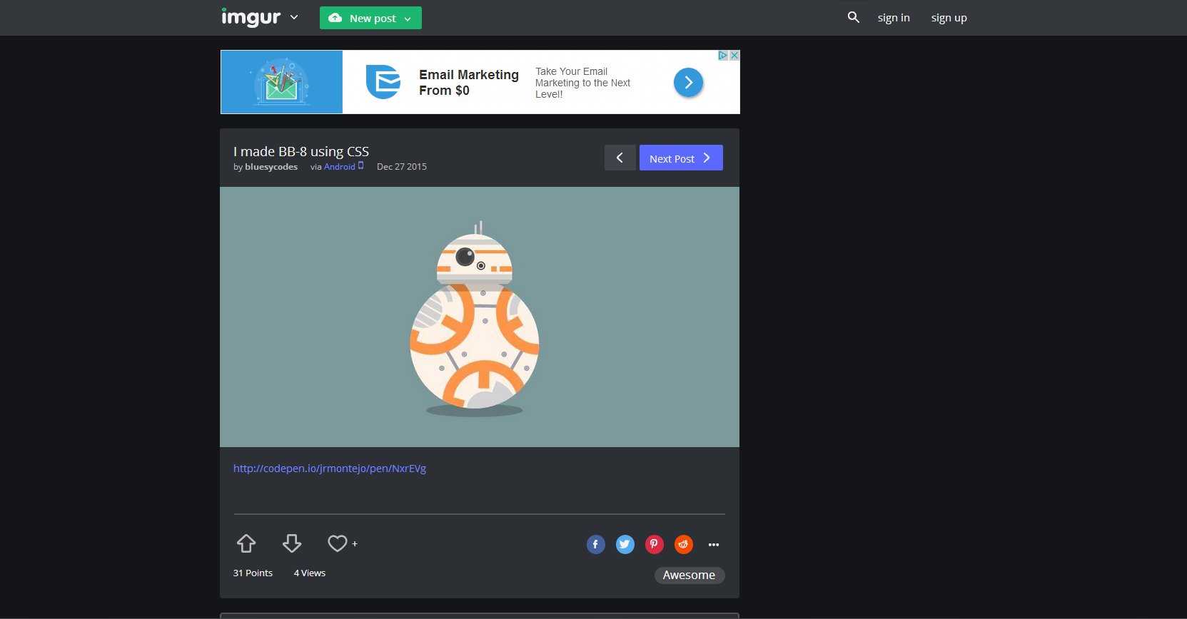 Hide imgur sidebar