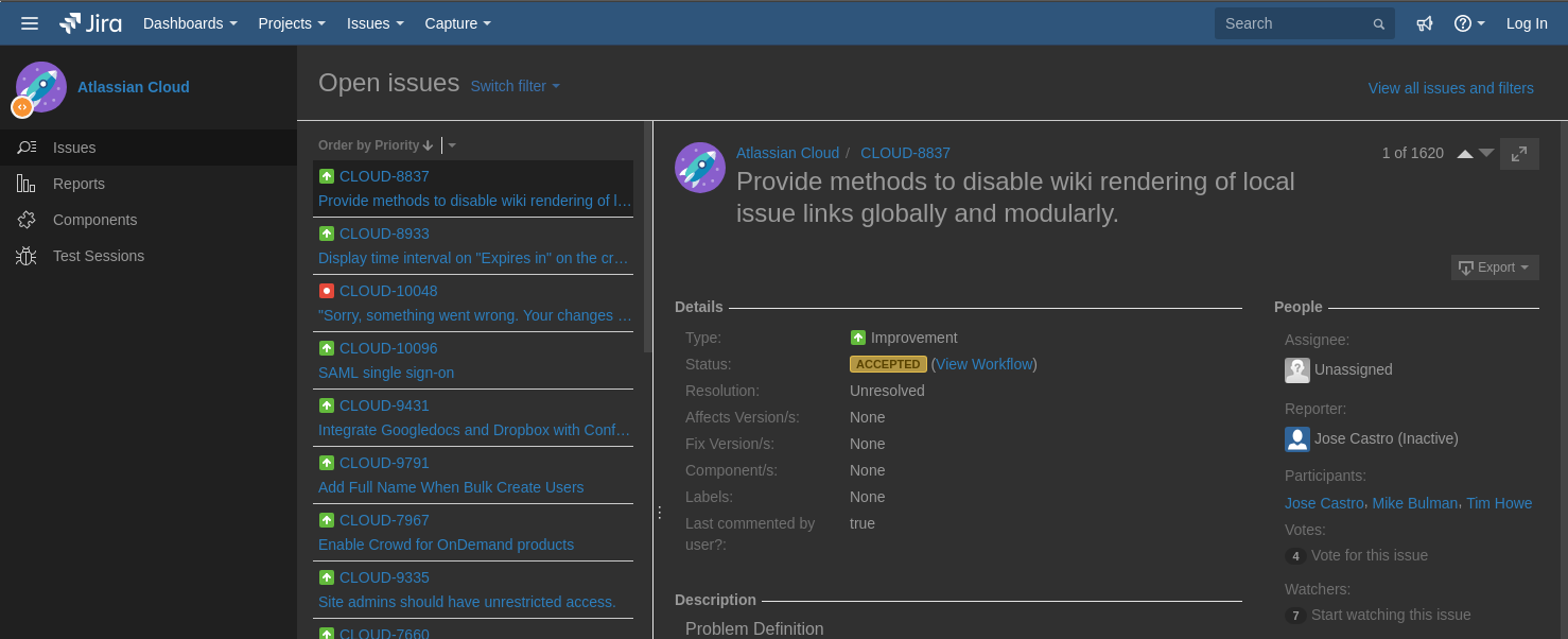 Jira Cloud Dark Flat