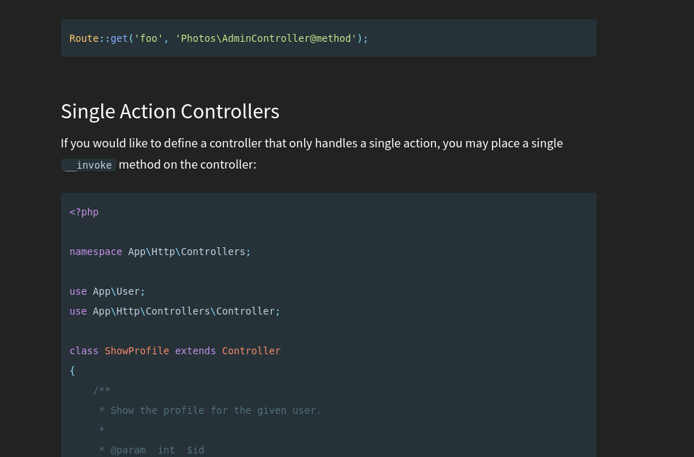 Laravel Documentation PHPStorm Material Oceanic