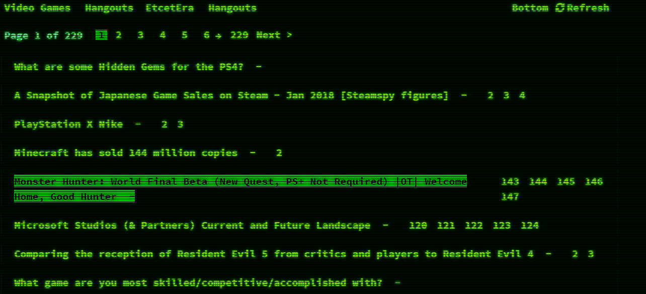 Resetera Minimal Green Scanlines
