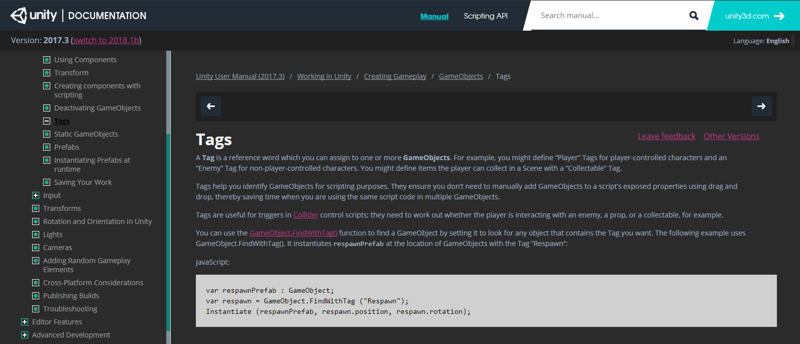 Unity Docs: Night Mode