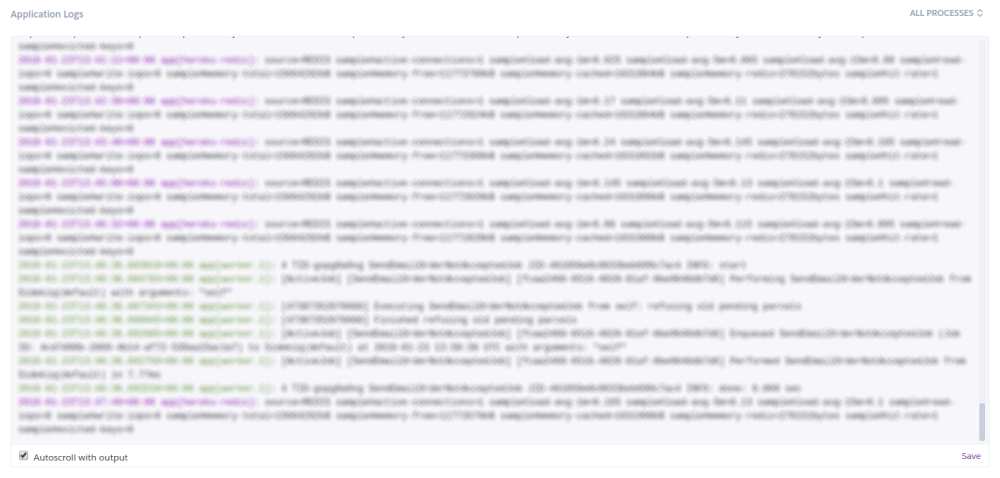 Heroku fullscreen log