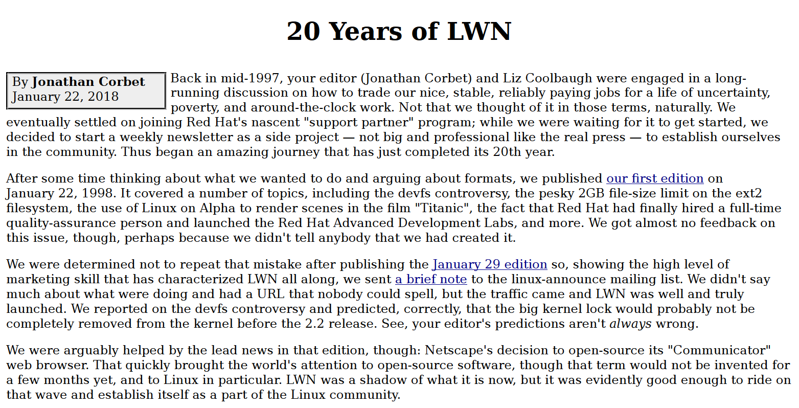 LWN clean minimal