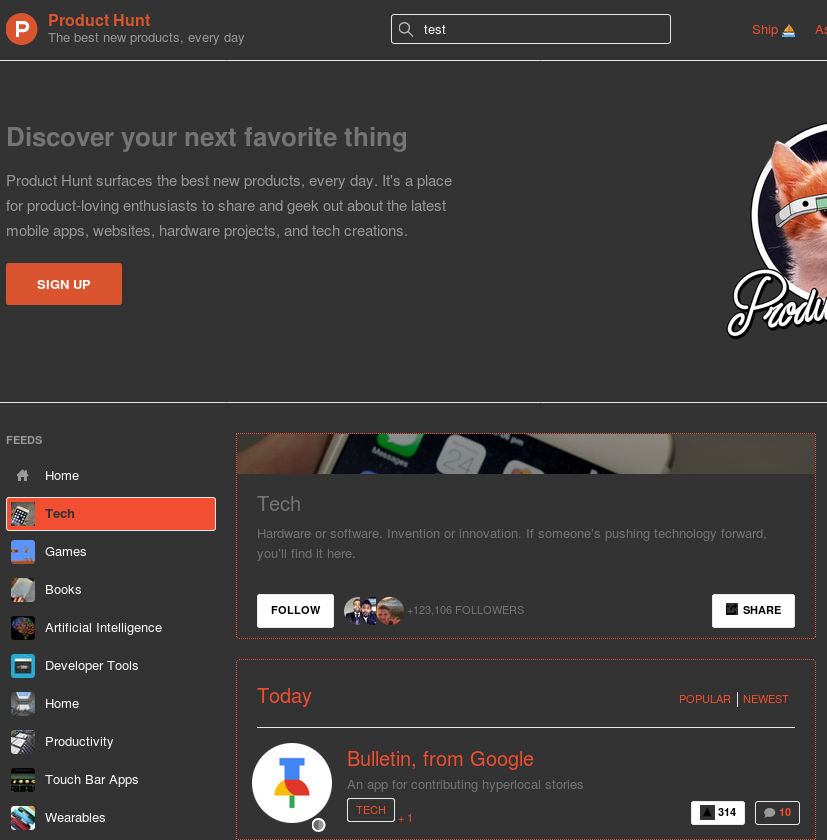 Product Hunt Dark