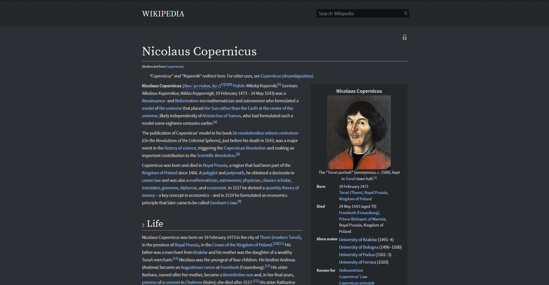 Wikipedia Clean Dark