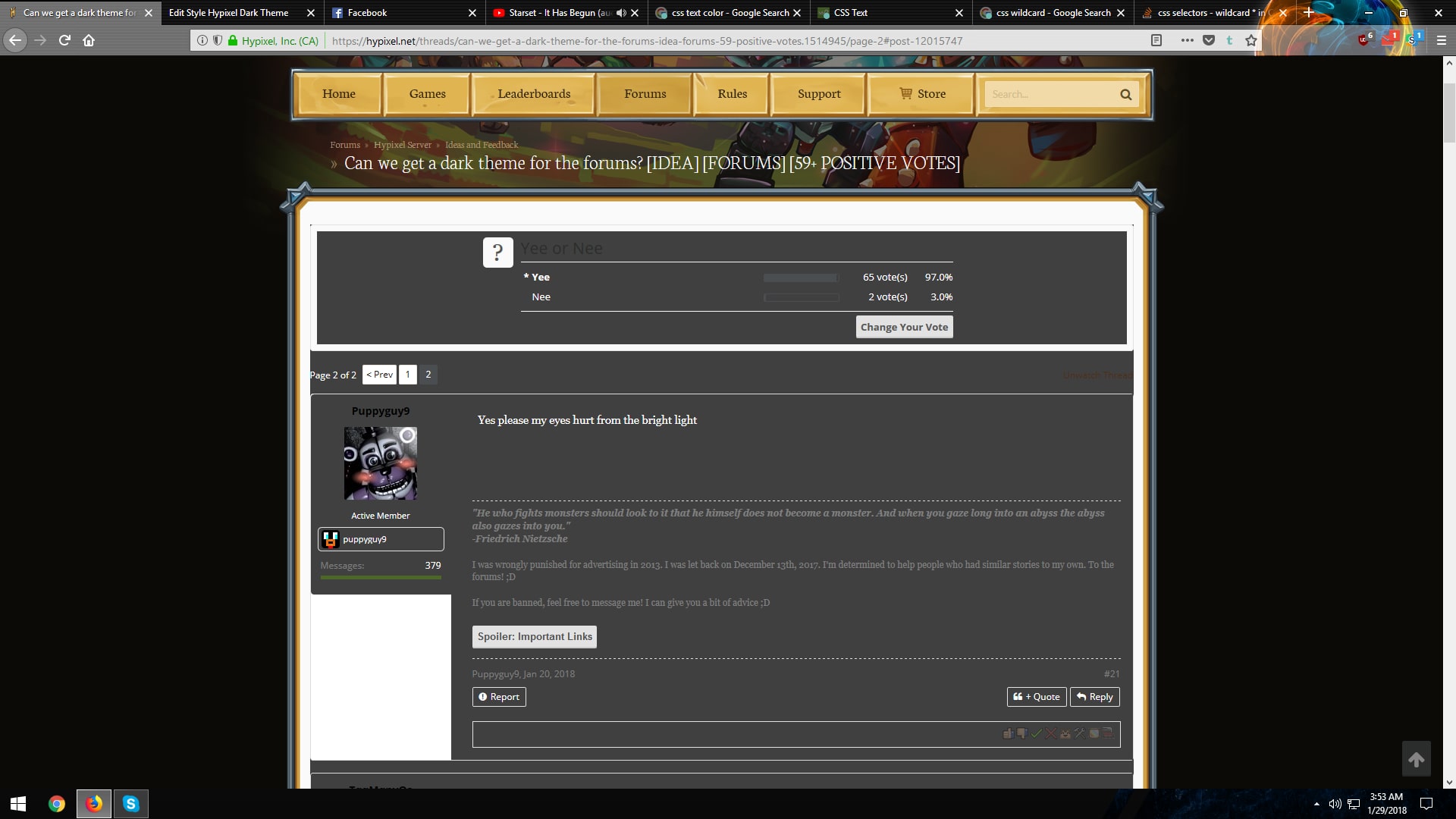 Hypixel Dark Theme Concept