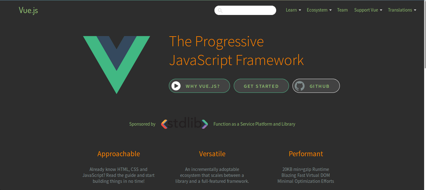 clean dark vuejs