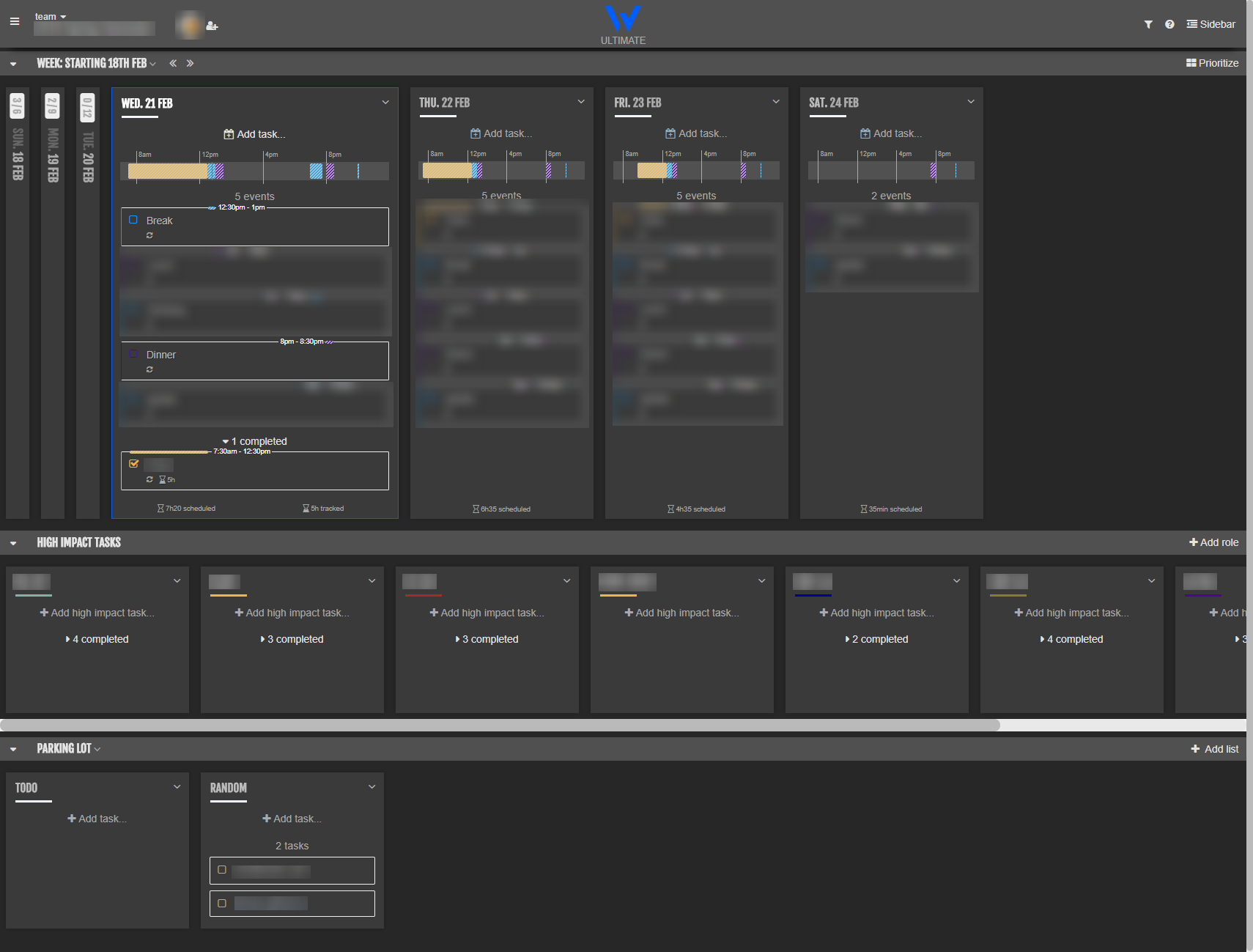 Weekplan Dark